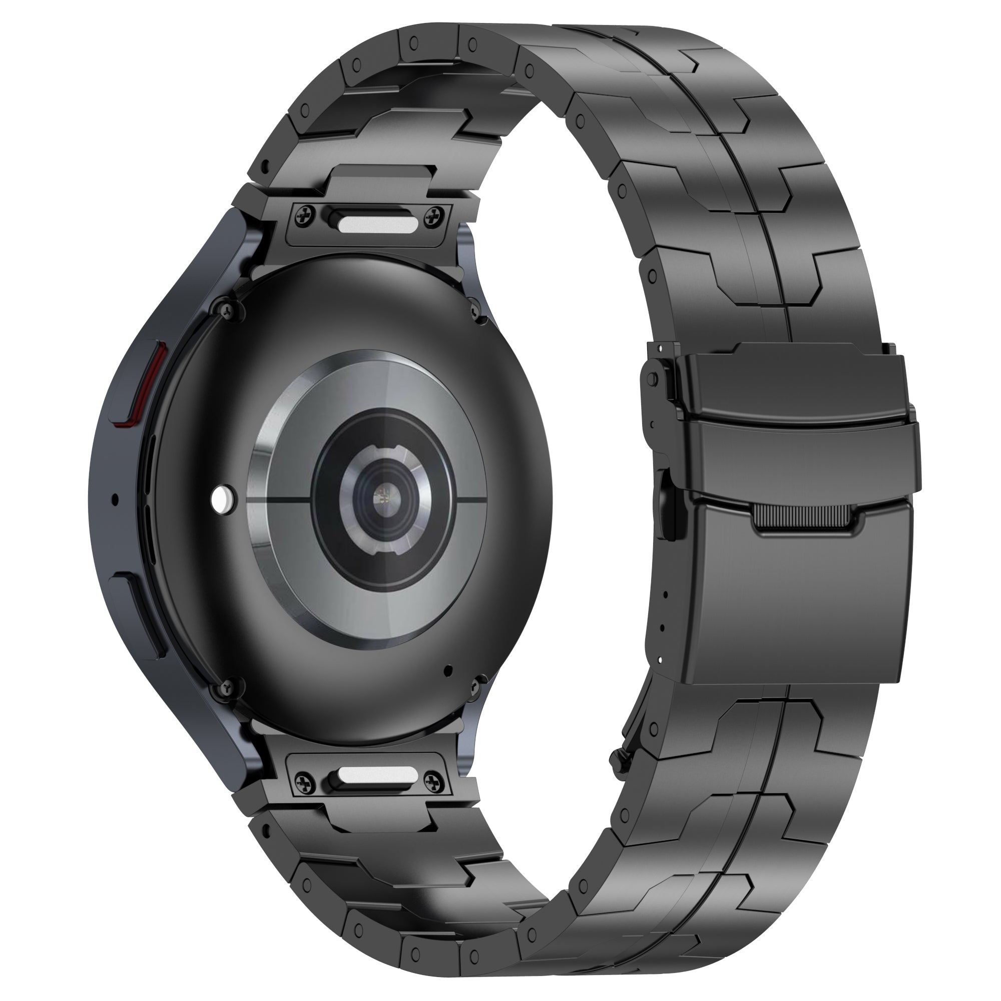 For Samsung Galaxy Watch6 40mm 44mm / Watch6 Classic 43mm 47mm Stainless Steel Band Watch Strap with Connector - Black For Samsung Galaxy Watch6 40mm 44mm / Watch6 Classic 43mm 47mm Stainless Steel Band Watch Strap with Connector - Black